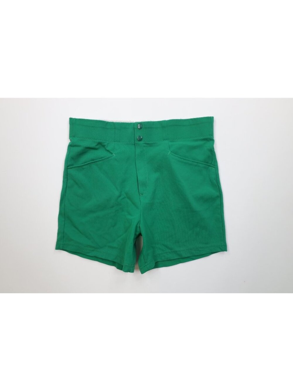 Vintage 70s Bike Mens Large Above Knee Baseball Coach Coaches Shorts Green USA
